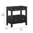 Comfort Pointe Delano Black Finish Wood 2-drawer Modern Storage Nightstand