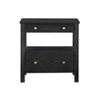 Comfort Pointe Delano Black Finish Wood 2-drawer Modern Storage Nightstand