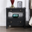 Comfort Pointe Delano Black Finish Wood 2-drawer Modern Storage Nightstand