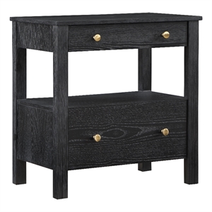 Comfort Pointe Delano Black Finish Wood 2-drawer Modern Storage Nightstand