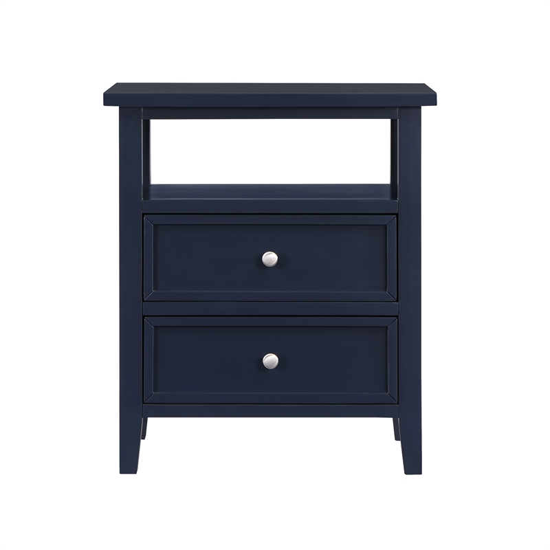 Comfort Pointe Walker Midnight Blue Wood 2-drawer Nightstand