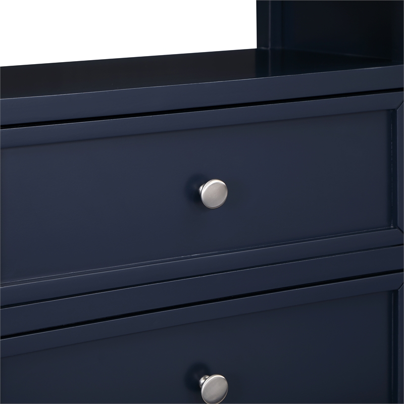 Comfort Pointe Walker Midnight Blue Wood 2-drawer Nightstand
