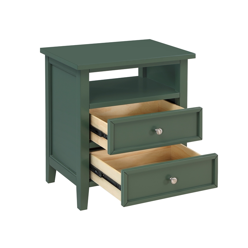 Comfort Pointe Walker Vintage Green Wood 2-drawer Nightstand