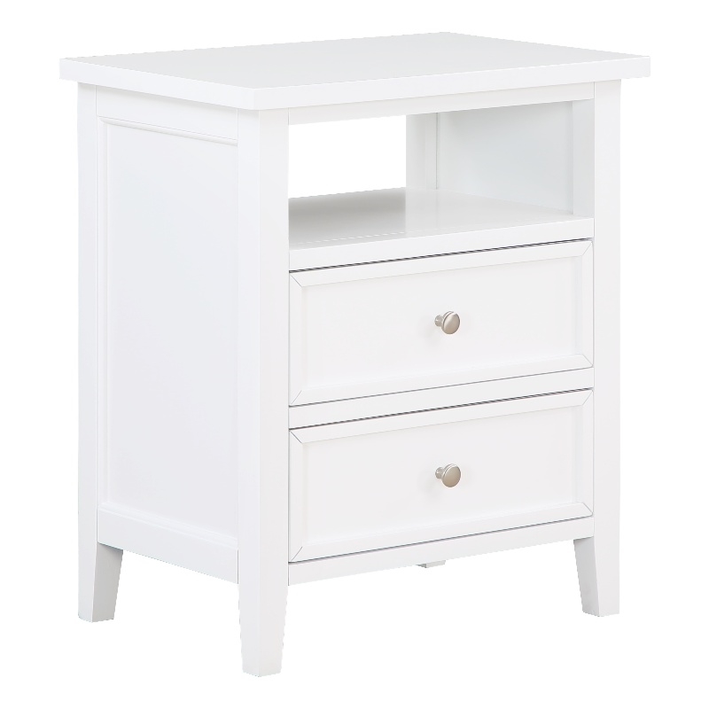 Comfort Pointe Walker White Wood 2-drawer Casual Storage Nightstand