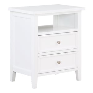 Comfort Pointe Walker White Wood 2-drawer Casual Storage Nightstand