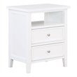 Comfort Pointe Walker White Wood 2-drawer Casual Storage Nightstand