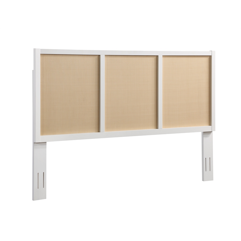 Comfort Pointe Bayport Cane and White Wood King Size Headboard