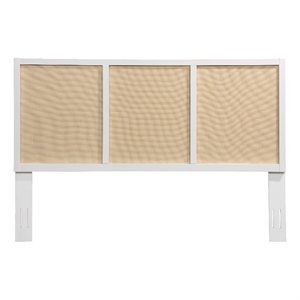 Comfort Pointe Bayport Cane and White Wood King Size Headboard