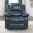 Comfort Pointe Clifton Faux Leather Glider Rocker Recliner in Midnight Blue