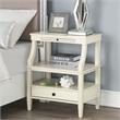 Comfort Pointe Newton Wood Storage Nightstand in Antique White - Set of 2