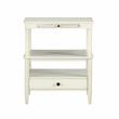 Comfort Pointe Newton Wood Storage Nightstand in Antique White - Set of 2