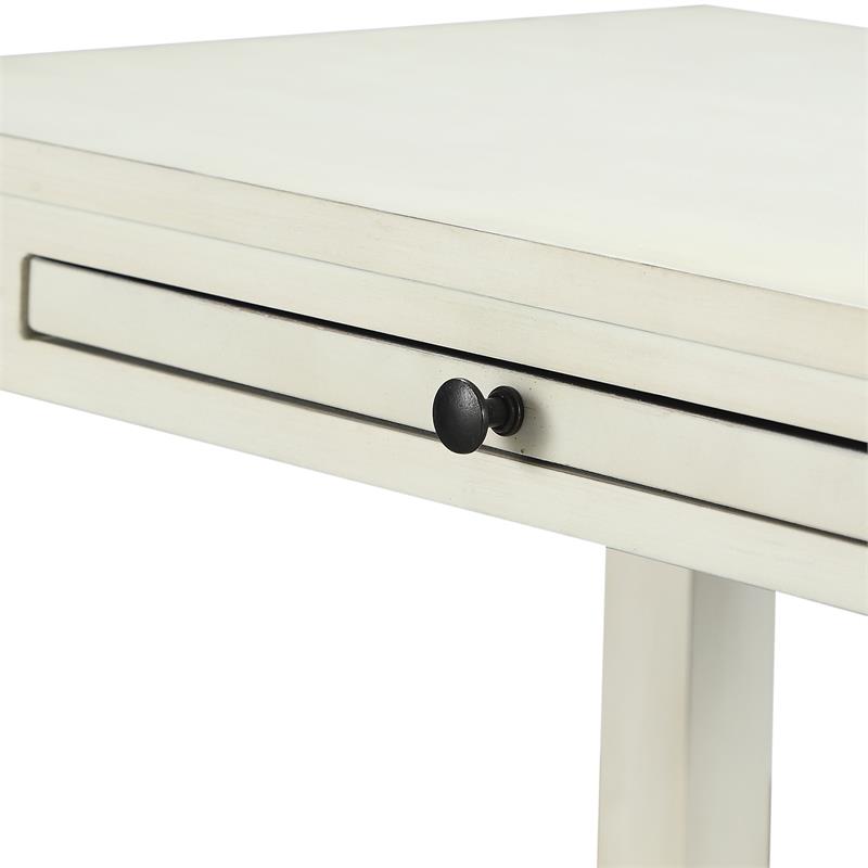 Comfort Pointe Newton Wood Storage Nightstand in Antique White - Set of 2