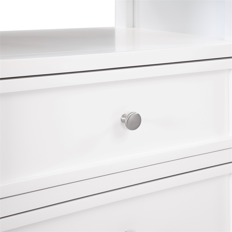 Comfort Pointe Walker 2-Drawer Wood Nightstand in White - Set of 2