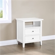 Comfort Pointe Walker 2-Drawer Wood Nightstand in White - Set of 2