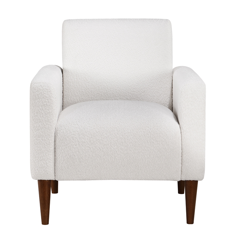 Comfort Pointe Cumulus White Boucle Fabric Modern Style Arm Chair