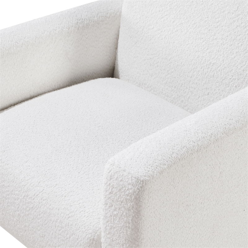 Comfort Pointe Cumulus White Boucle Fabric Modern Style Arm Chair