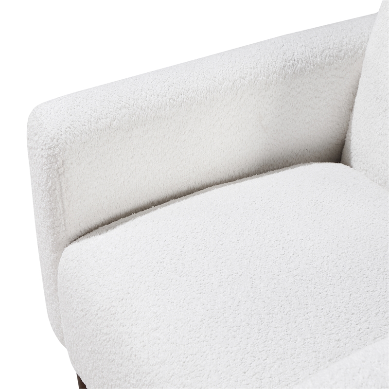 Comfort Pointe Cumulus White Boucle Fabric Modern Style Arm Chair
