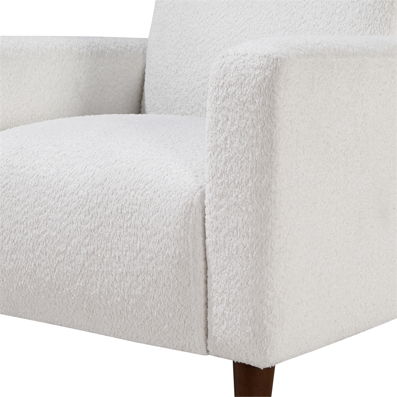 Comfort Pointe Cumulus White Boucle Fabric Modern Style Arm Chair