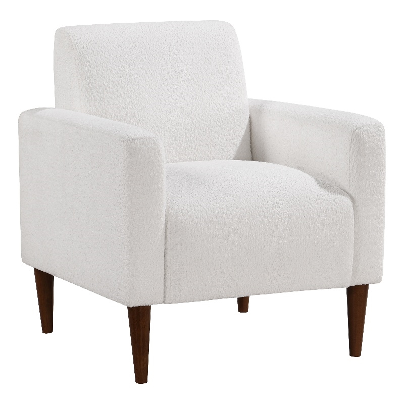 Comfort Pointe Cumulus White Boucle Fabric Modern Style Arm Chair