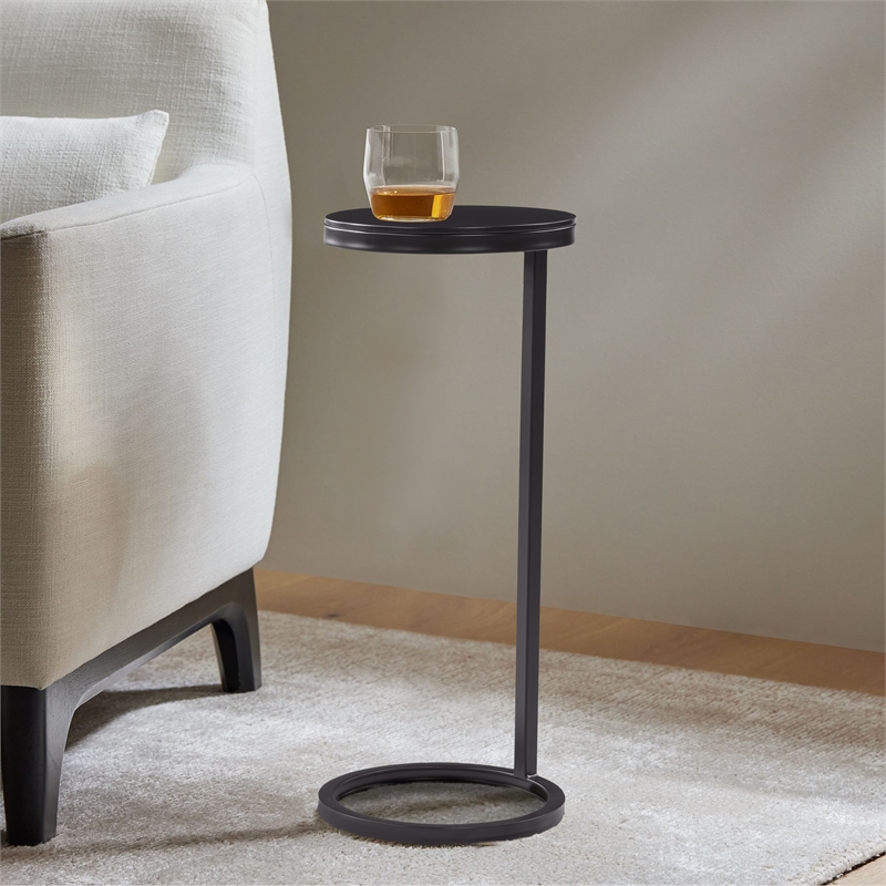 Comfort Pointe York Round Modern Metal Accent Table in Antique Bronze