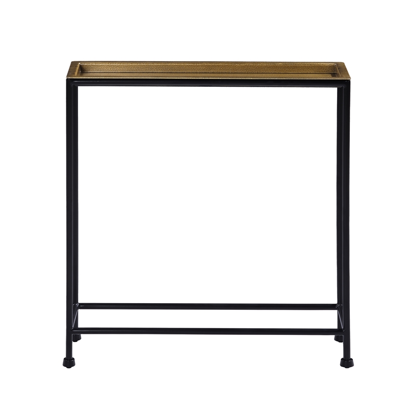 Comfort Pointe Tivoli Tray Top Modern Metal Accent Table in Antique Brass/Bronze