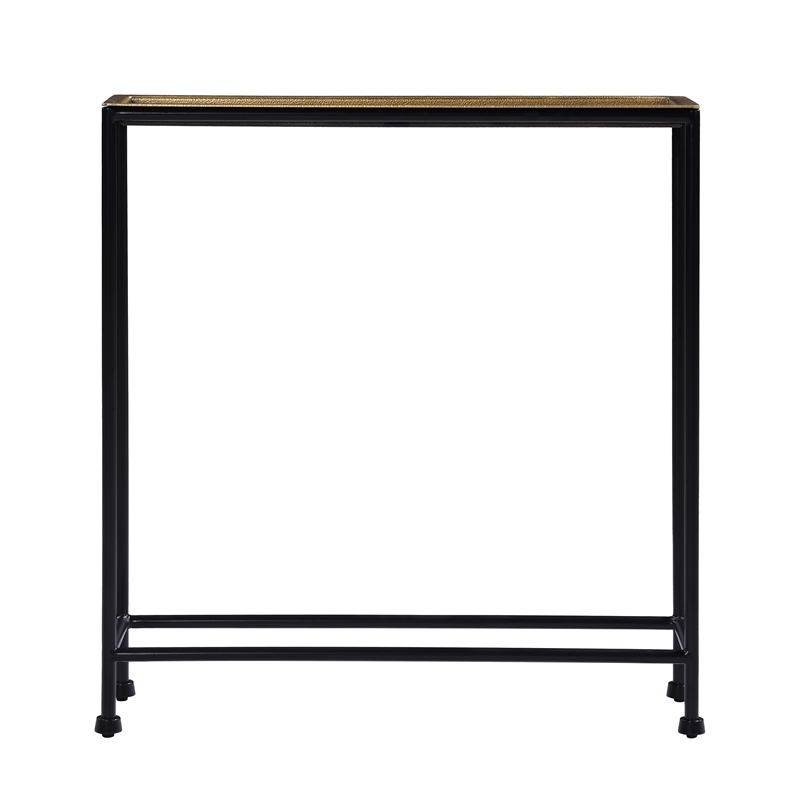 Comfort Pointe Tivoli Tray Top Modern Metal Accent Table in Antique Brass/Bronze