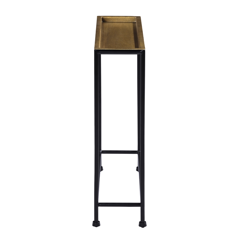 Comfort Pointe Tivoli Tray Top Modern Metal Accent Table in Antique Brass/Bronze