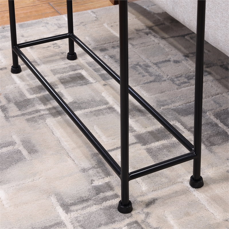 Comfort Pointe Tivoli Tray Top Modern Metal Accent Table in Antique Brass/Bronze