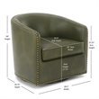 Comfort Pionte Tyler Fern Green Faux Leather Swivel Arm Chair