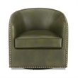 Comfort Pionte Tyler Fern Green Faux Leather Swivel Arm Chair