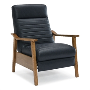 comfort pointe arthur faux leather wood arm push back recliner