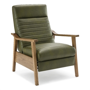 comfort pointe arthur faux leather wood arm push back recliner
