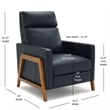 Comfort Pointe Reed Top Grain Leather Push Back Recliner - Midnight Blue