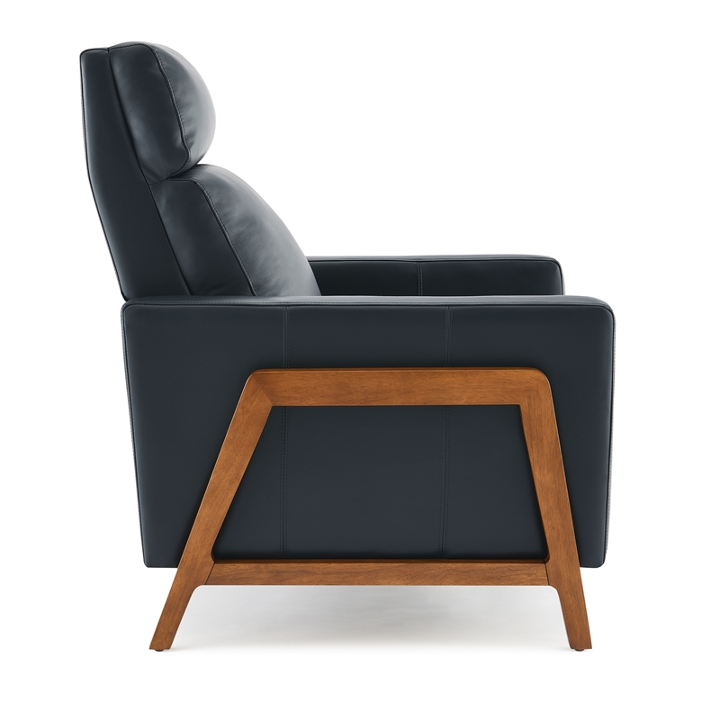 Comfort Pointe Reed Top Grain Leather Push Back Recliner - Midnight Blue