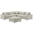 Comfort Pointe Casella Modular Beige Polyester Fabric 6-Piece Sectional