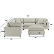 Comfort Pointe Casella Modular Beige Polyester Fabric 6-Piece Sectional