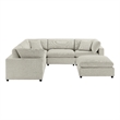Comfort Pointe Casella Modular Beige Polyester Fabric 6-Piece Sectional