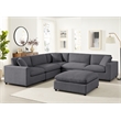 Comfort Pointe Casella Modular Charcoal Polyester Fabric 6-Piece Sectional