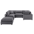 Comfort Pointe Casella Modular Charcoal Polyester Fabric 6-Piece Sectional