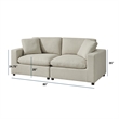 Comfort Pointe Casella Modular Beige Polyester Fabric 2-Piece Sofa