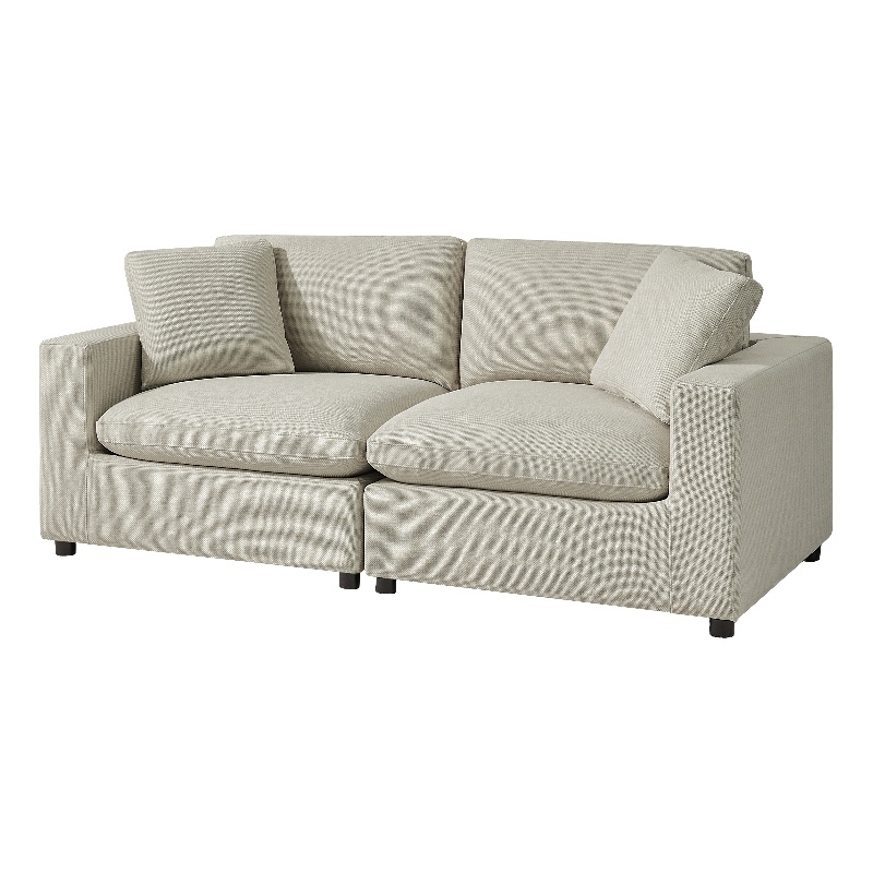 Comfort Pointe Casella Modular Beige Polyester Fabric 2-Piece Sofa