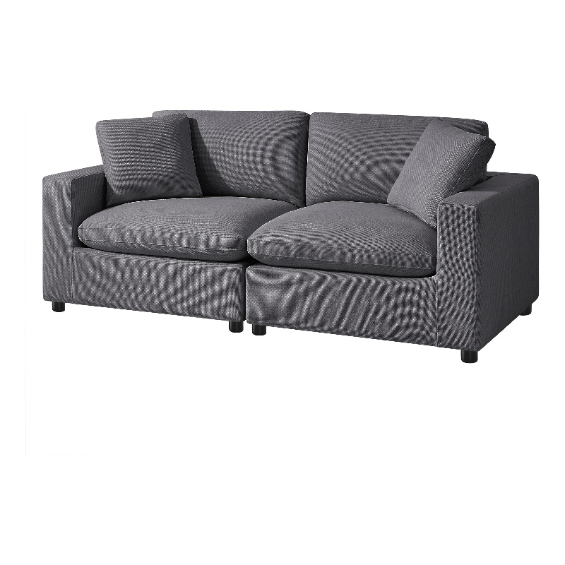 Comfort Pointe Casella Modular Charcoal Polyester Fabric 2-Piece Sofa
