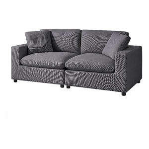 Comfort Pointe Casella Modular Charcoal Polyester Fabric 2-Piece Sofa