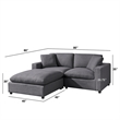 Comfort Pointe Casella Modular Charcoal Fabric 3-piece Chofa