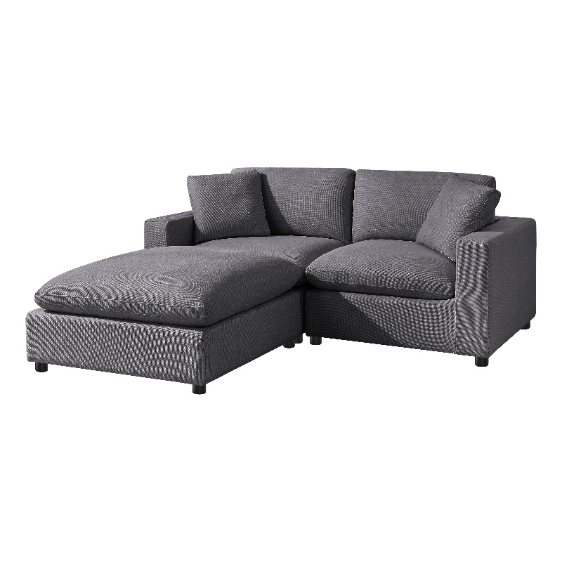 Comfort Pointe Casella Modular Charcoal Fabric 3-piece Chofa