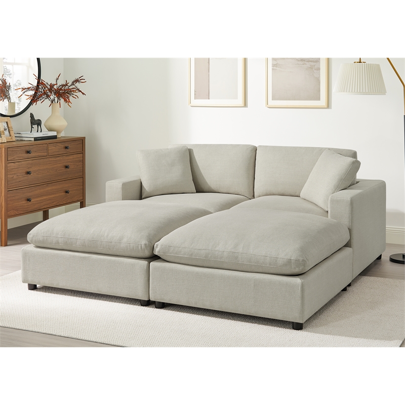 Comfort Pointe Casella Modular Beige Fabric 4-Piece Chofa Sectional