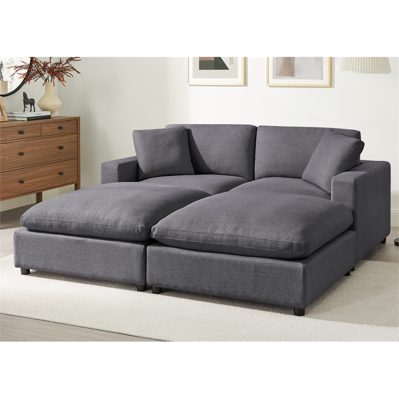 Comfort Pointe Casella Modular Charcoal Fabric 4-Piece Chofa Sectional