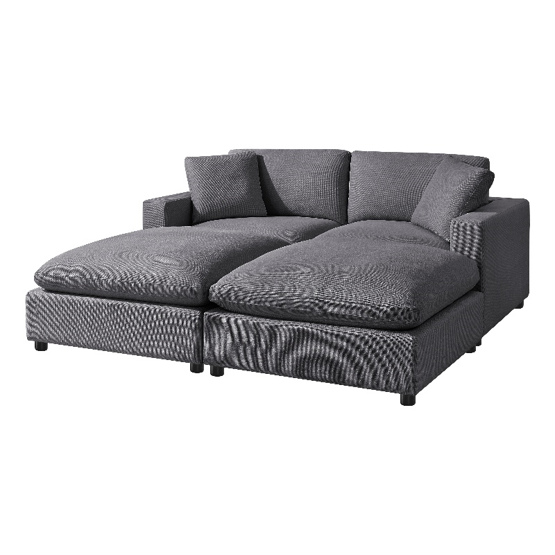 Comfort Pointe Casella Modular Charcoal Fabric 4-Piece Chofa Sectional