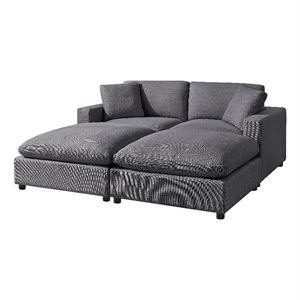 Comfort Pointe Casella Modular Charcoal Fabric 4-Piece Chofa Sectional