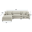 Comfort Pointe Casella Modular Beige Fabric 4-Piece XL Chofa Sectional